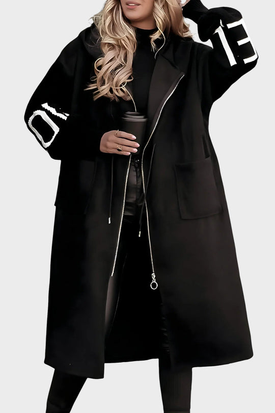 Талия – Луксозно палто с качулка