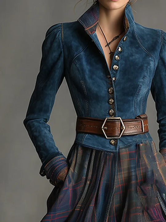 Алисън - Плътна макси рокля от изкуствен велур