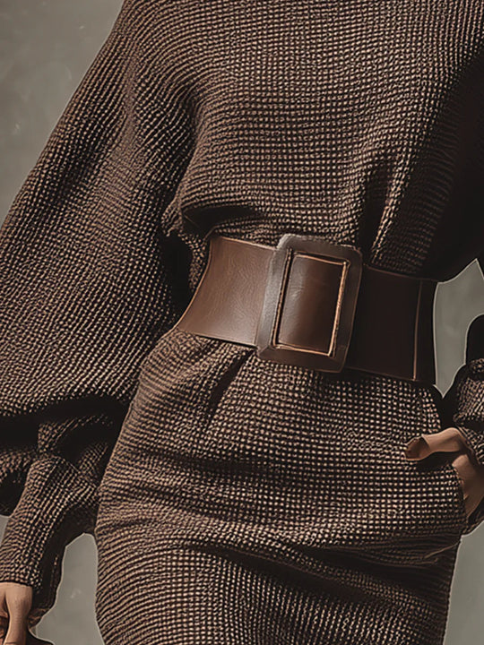 Тъмен - кафяв мини рокля