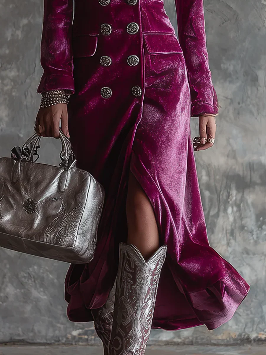 Исабел | Велурна Макси Блейзър Рокля