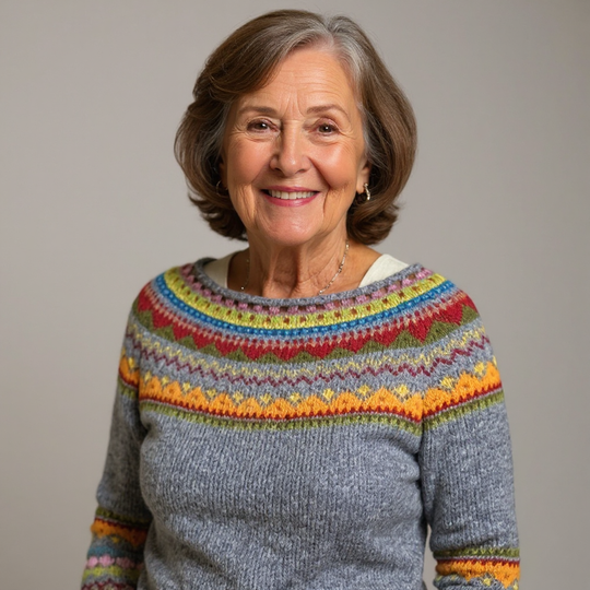 Ivi | Ретро Плетен Суитшърт с Исландски Дизайн