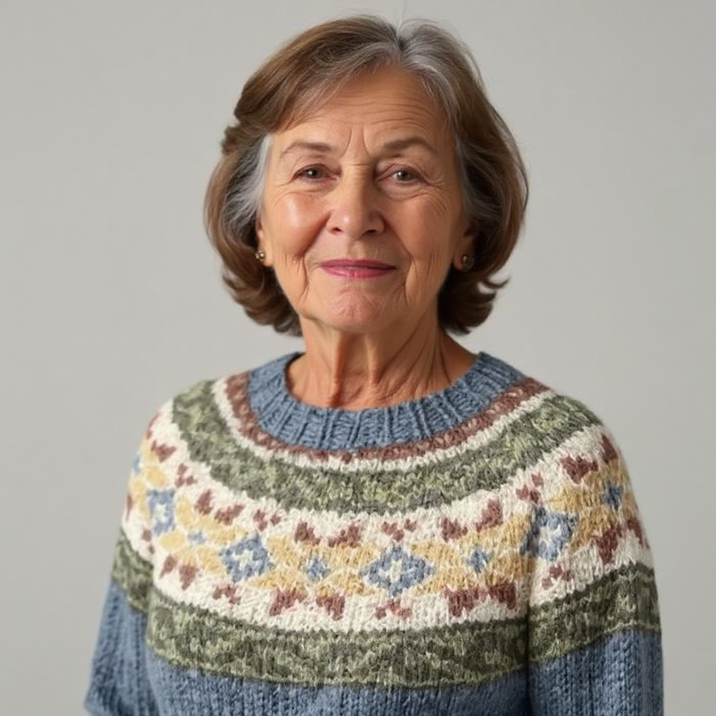 Луси | Ретро Плетен Суитчър в Исландски Стил