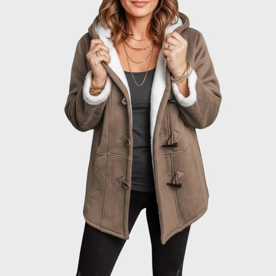 Милена - Дамско Палто с Качулка